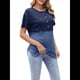 thumbnail image 3 of Blusas de Corta con Cuello Redondo y Botones para Mujer, y Verano 2025 Azul XXL, 3 of 10