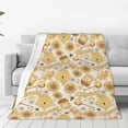 thumbnail image 1 of Fotbe Honey Honeycomb Manta de Franela Acolchonada con Estampado, Súper Suave y Esponjosa, Extra Grande para Sofá, Cama, Uso Todo el Año-80"x60", 1 of 7