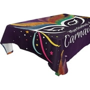 SKYSONIC Mardi Gras Tablecloth Waterproof Washable Polyester Square Table Cover Durable Tablecloth for Kitchen Dining Table Party Decor (54 X 72 Inch)