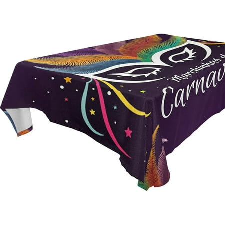 SKYSONIC Mardi Gras Tablecloth Waterproof Washable Polyester Square Table Cover Durable Tablecloth for Kitchen Dining Table Party Decor (54 X 72 Inch)
