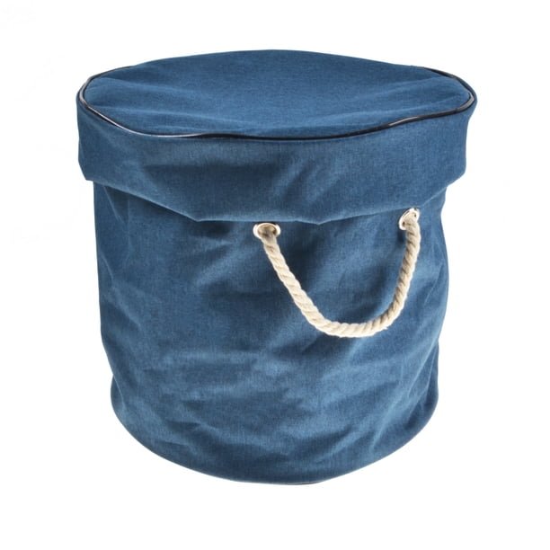 Organizador de juguetes, tapete de juego, canasta de juguetes para bebé, bolsa de juguetes plegable, almacenamiento infantil plegable, tapete de juego para bebé - Azul marino (L)