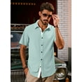 thumbnail image 3 of HAOMEILI Mens Button Down Short Sleeve Shirts Casual Wrinkle-Free Dress Shirts Summer Beach, 3 of 5