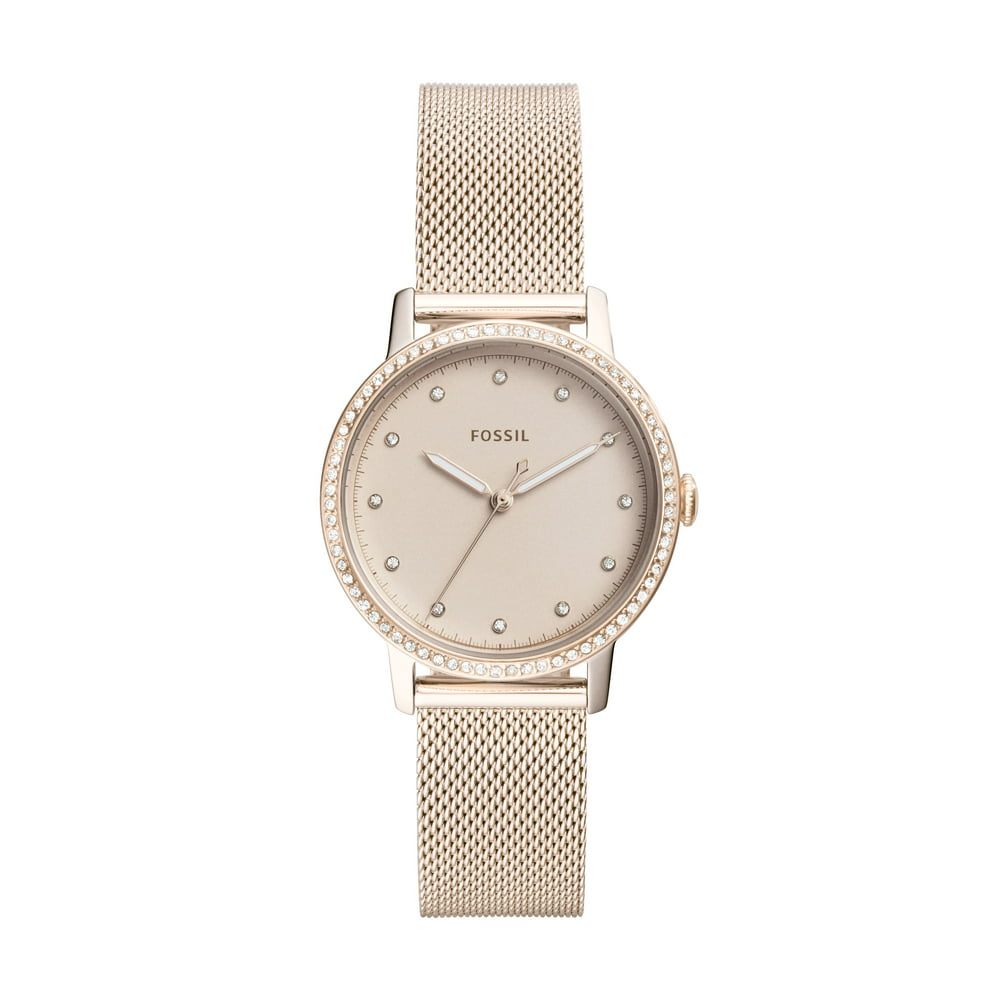 Fossil - Fossil Women's Neely Three-Hand Pastel Pink Stainless Steel ...