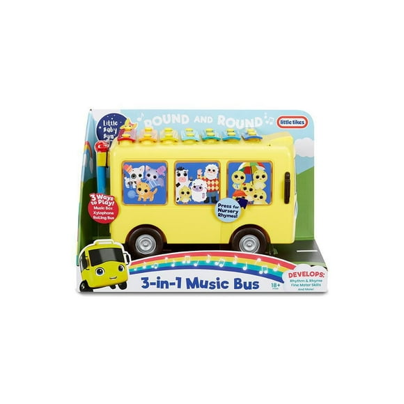 Autobus musical 3 en 1 Little Baby Bum avec chansons, xylophone et véhicule à pousser