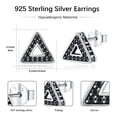 thumbnail image 5 of Midir&Etain Viking Earring 925 Sterling Silver Triangle Stud Earrings Gothic Punk Earrings Norse Rune Jewellery for Men Women Gifts Birthday, 5 of 7