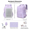 thumbnail image 3 of 17" Travel Backpack Carry-on Laptop Backpack Overnight Bag Weekender Bag Casual Daypack for Women Men College - Purple, 3 of 3