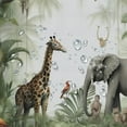 thumbnail image 5 of Orinice  Tropical Jungle Animals Shower Curtain for Bathroom Giraffe Elephant Monkey Decorative Bath Curtain Polyester Fabric Waterproof Bathroom Curtain with 12 Hooks 69x72, 5 of 7
