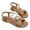 Khaki, variant on Bow Elastic Strap Flat Sandals Flock Soft Flexible Non Open Toe Light Beach Daily Shoes
