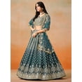 thumbnail image 2 of Traditional Style Ready to Wear Embroidery Woked For Special Occasion Lehenga Choli With Net Dupatta ( Teal Blue, XL - 44 ), 2 of 6
