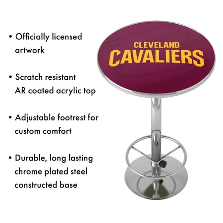 Cleveland Cavaliers NBA Fade Chrome Pub Table - Wine, Gold