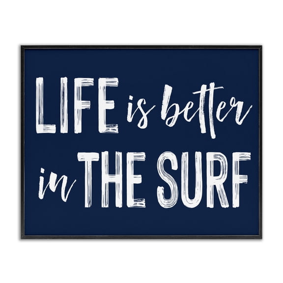Life Better In Surf Black Framed Giclee Art, design by Lettered and Lined