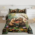 thumbnail image 2 of Feelyou Couple Otter Wildlife Full Size Comforter Sets, Flower Floral Bedding Sets, 3pcs, 2 of 8