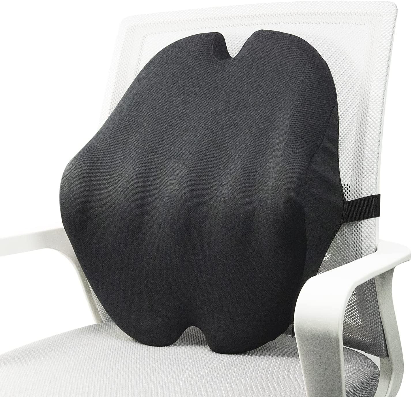 Lumbar Support Pillow for Office Chair and Car, Foamula Black Memory Foam Back Support Pillow