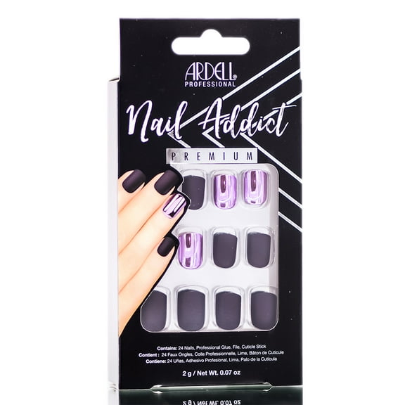 Ardell Nail Addict Premium Artificial Nail Set - Burgundy Chrome