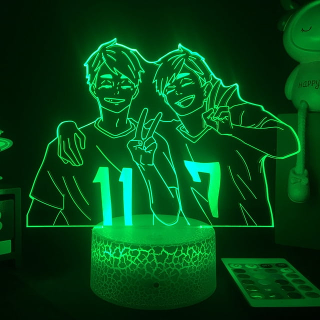 Luz nocturna LED 3D Haikyuus Miyas Atsumus Miyas Osamus