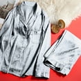 thumbnail image 5 of Xihbxyly Pajamas for Women Plus Size Women's Classic Button down Long Satin Silk Pajama Set Fashion Homewear Pajamas Two-Piece Pajama Set, 5 of 5