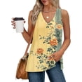 thumbnail image 6 of UPPADA Women's Summer Tank Tops V Neck Lace Up Front Tees Shirts Sleeveless Loose Fit Comfy Shirts Beach Outfits Multicolor,2XL, 6 of 8