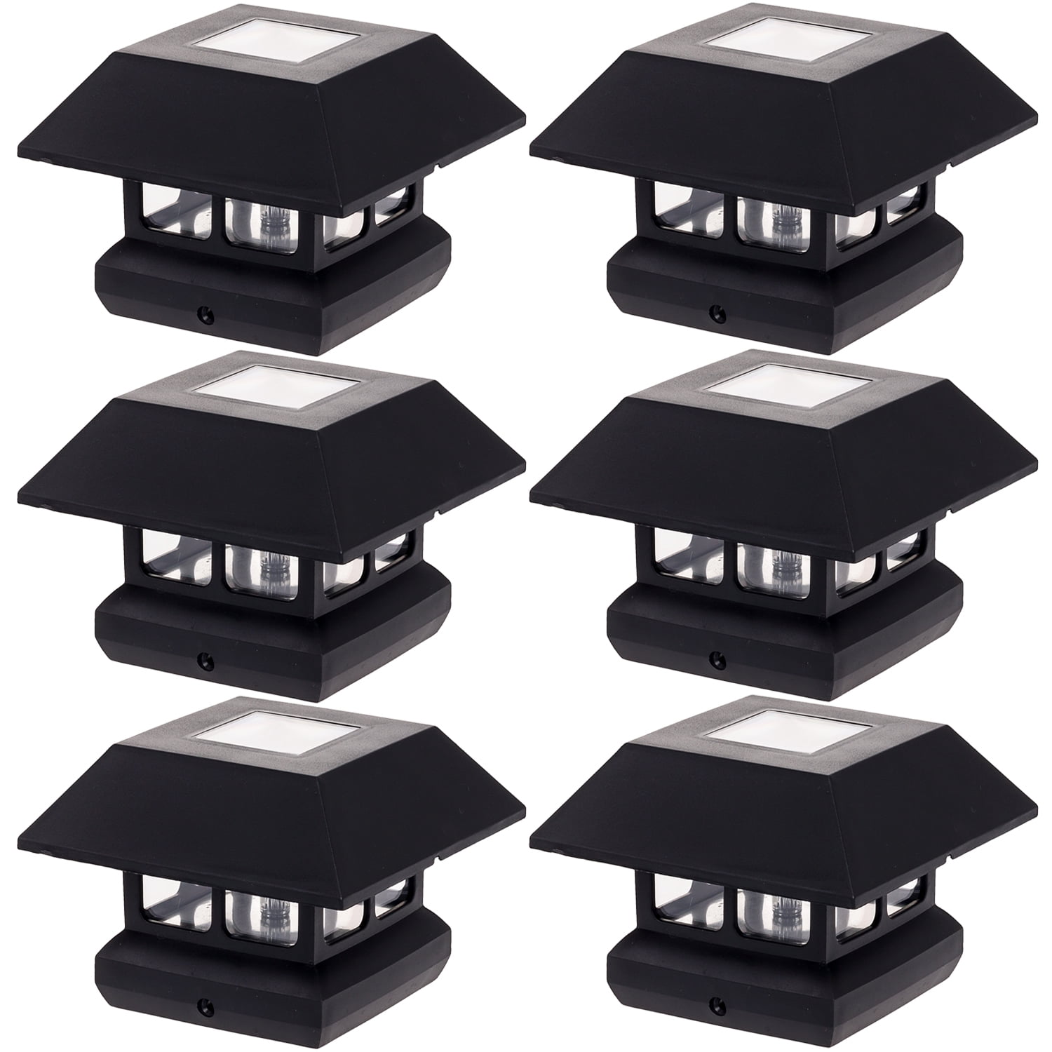 GREENLIGHTING NEW 4 x 4 Inch Solar Power LED Fence Post Cap Lights (6 Pack)