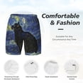thumbnail image 4 of Kdxio Shambhala Cat Print Men'S Swim Trunks With Compression Liner 7 Inch Inseam Quick Dry Swim Shorts, 4 of 7