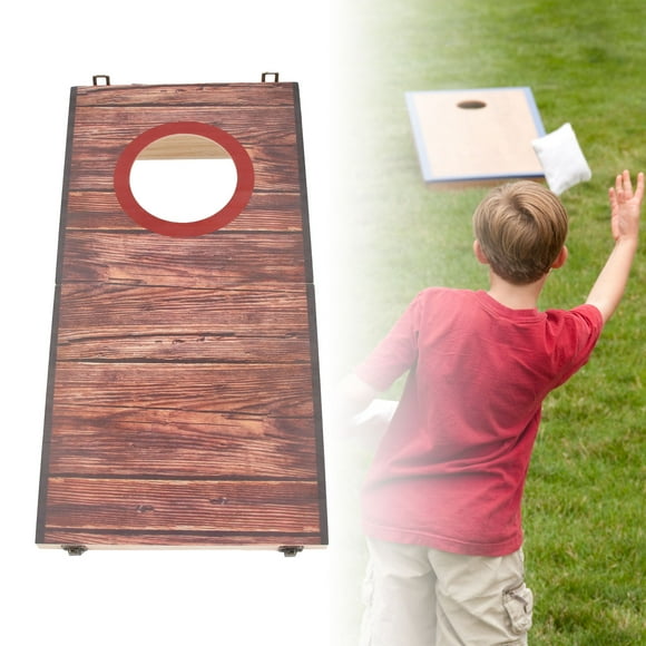 Portable Wood Cornhole Game Set, Water Resistant, Scratch Resistant Coat, Foldable Legs, Interactive Bean Bag Toss Game, Corn Hole Toss Game for Party, Camping, Outdoor, Backyard