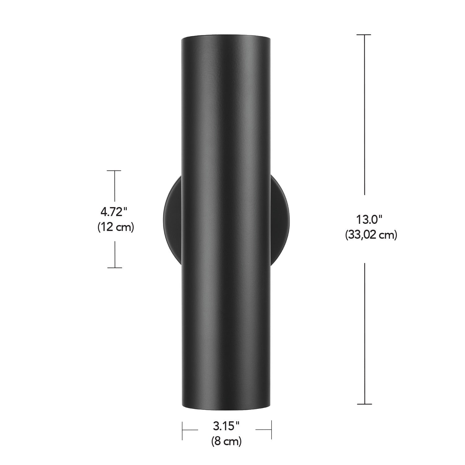 Globe Electric Matteo 20W LED Integrated Matte Black Up/Down Outdoor Wall Sconce with Frosted Glass Diffusers