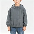thumbnail image 3 of HAOTAGS Boys’ Casual Hooded Zip-Up Jacket Lightweight Sun Protection Relaxed-Fit Long-Sleeve Outerwear Gray Size 12, 3 of 8
