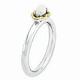 thumbnail image 3 of Silver Stackable White Agate 2.25mm Ring, size 7, 3 of 6