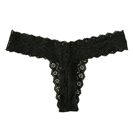 

WZHKSN Womens Lace Panties Black Hipsters Briefs 1-Pack