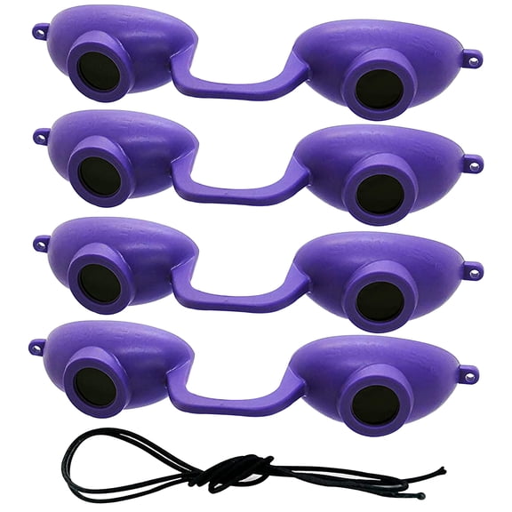 EVO FLEX Sunnies Gafas flexibles para cama de bronceado Gafas de protección ocular UV Paquete de 4 (púrpura) Cumple con la FDA