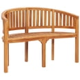 thumbnail image 2 of vidaXL Banana Bench Outdoor Patio Banana Bench with Armrest Solid Wood Teak, 2 of 23