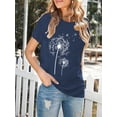 thumbnail image 6 of XCHQRTI Dandelion Tshirt Women Graphic Tees Casual Short Sleeve Christian Shirts, 6 of 8
