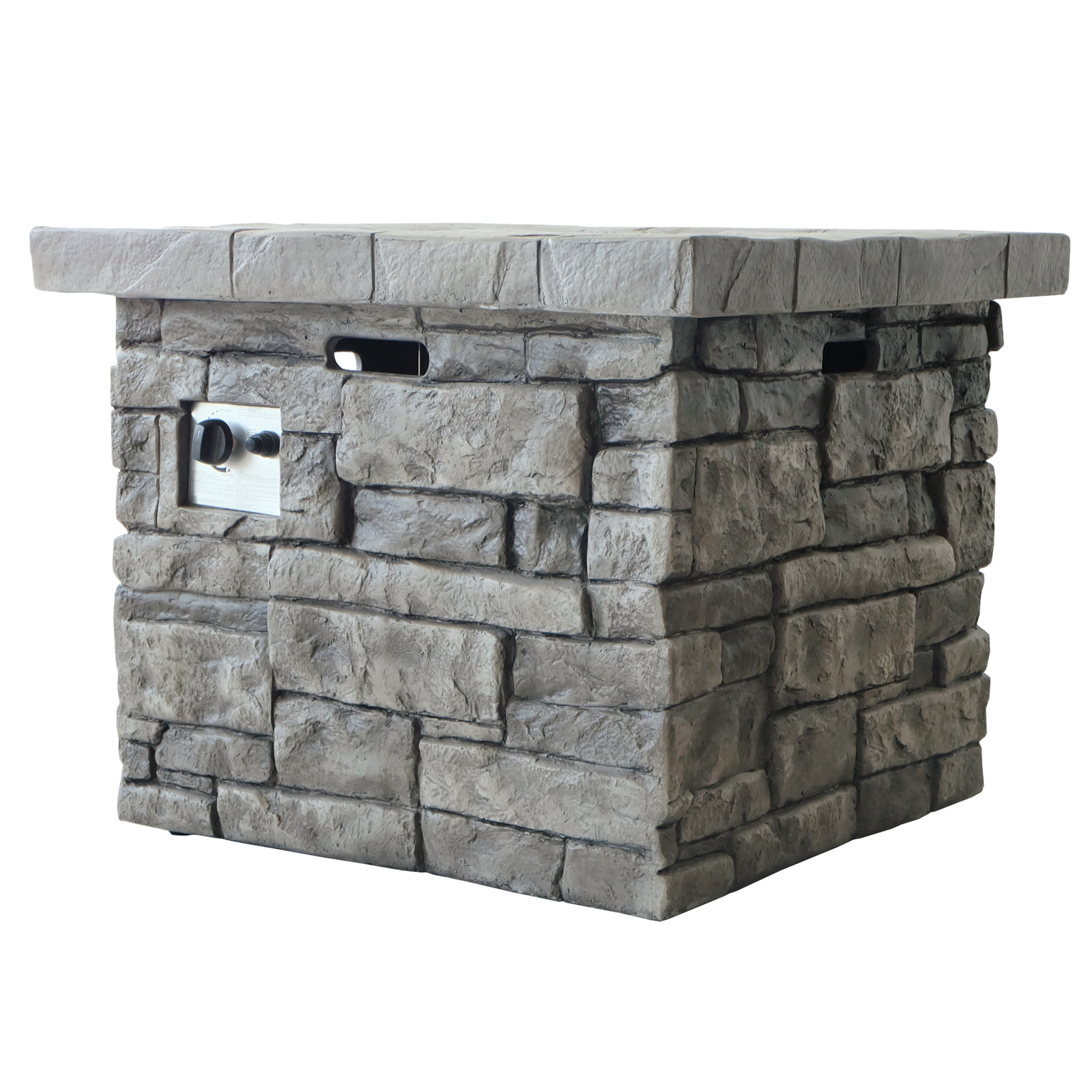 Harper & Bright Designs Patio MGO Propane Fire Pit, Outdoor Square Gas-burning Fire Pit with 40000 BTU for Garden Barkyard, 30 inch, Gray