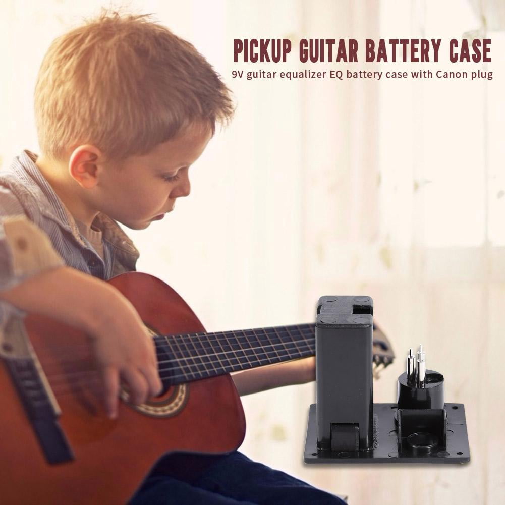 Black 9V Guitar Pickup Battery Box Case - Durable Replacement Holder For Acoustic & Bass EQ Systems