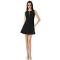 thumbnail image 2 of Sleeveless A Line Mini Dress for Women Summer Tie Front Club Party Bow- Short Zipper Dresses Black XS, 2 of 5