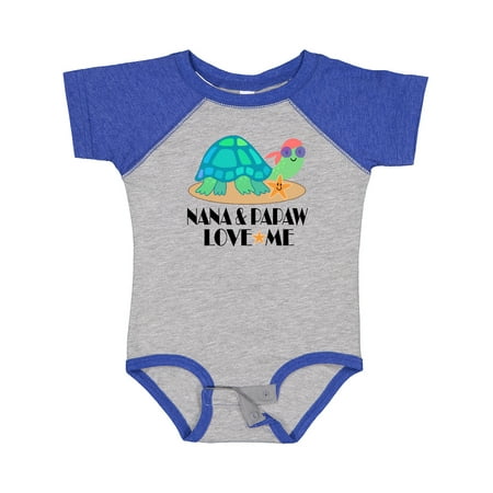 

Inktastic Nana and Papaw Love Me Grandchild Turtle Gift Baby Boy or Baby Girl Bodysuit