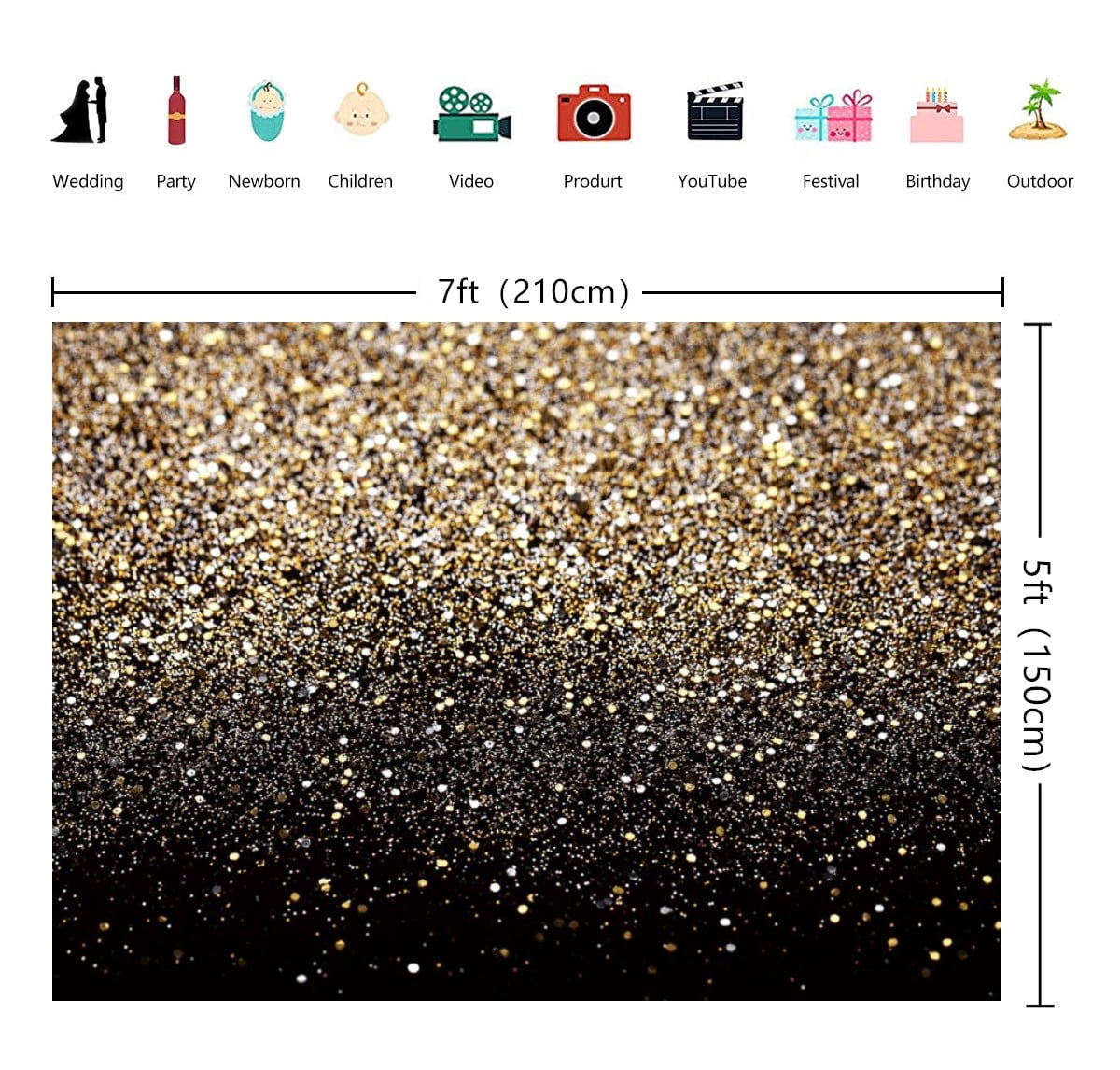 7x5ft 2026 New Year Backdrop Black and Gold Backdrop Australia | Ubuy