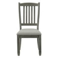 thumbnail image 2 of Casual Dining Height Side Chairs 2pc Antique Gray Wood Frame Fabric Upholstery, 2 of 4
