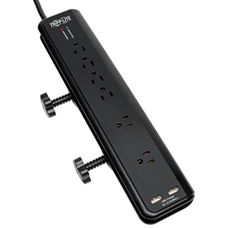 Tripp Lite 6 Outlet Surge Protector Power Strip Clamp Mount 6ft Cord