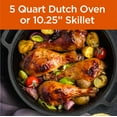 thumbnail image 6 of Commercial CHEF CHFL508 Seasoned Cast Iron 5 Quart Dutch Oven with Skillet Lid, 6 of 7