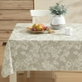 thumbnail image 3 of Home Bargains Plus Ivory Grapevine Print 60 x 120 inch Rectangle Vinyl Tablecloth with Flannel Backing, 3 of 9