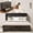 Black Oak, variant on Merluxy Full Murphy Bed with Storage & Charging Station, Farmhouse Murphy Cabinet with Foldable Panel, for Guest Bedroom, Living Room,Distressed White