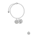 thumbnail image 2 of Delight Jewelry Silvertone Disc with Crystal Peace Sign - Domed Thank You Charm Bracelet, 6"+2", 2 of 5