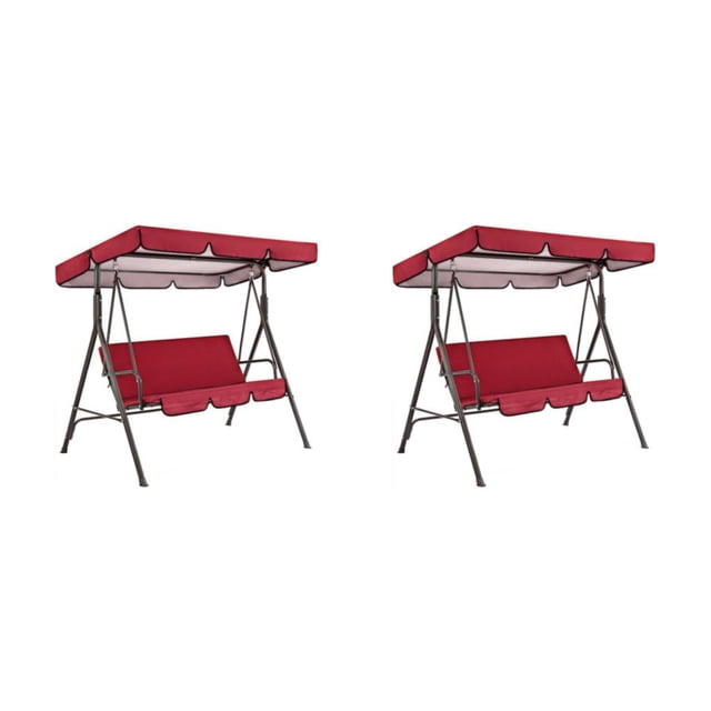 bedienty Housse de Siège pour Balançoire, Auvent de Remplacement pour Hamac de Jardin, Rouge 2Ensemble