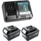 thumbnail image 1 of Paquete de 2 baterías y cargador BL1041B de 4.0 Ah DC10WD Li-ion reemplazan para batería Makita 12V Max CXT BL1040 BL1015 BL1016 BL1021B BL1020 compatible con Makita 10.8V / 12V herramienta, 1 of 9