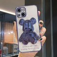 thumbnail image 2 of SOATUTO For iPhone 14 / iPhone 14 Pro / iPhone 14 Plus / iPhone 14 Pro Max Phone Case Cool Bear Shockproof Clear Slim Phone Case Cover 3D Bear Luxury Protective Case Cover - iPhone 14 Pro Max,Navy, 2 of 3