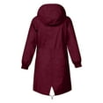 thumbnail image 4 of WhouRiu Little Girl Jacket Lightweight Long Sleeve Zip Up Hooded Long Coat Child Solid Loose Windproof Outdoor Jackets Red,Sized 6-7, 4 of 4