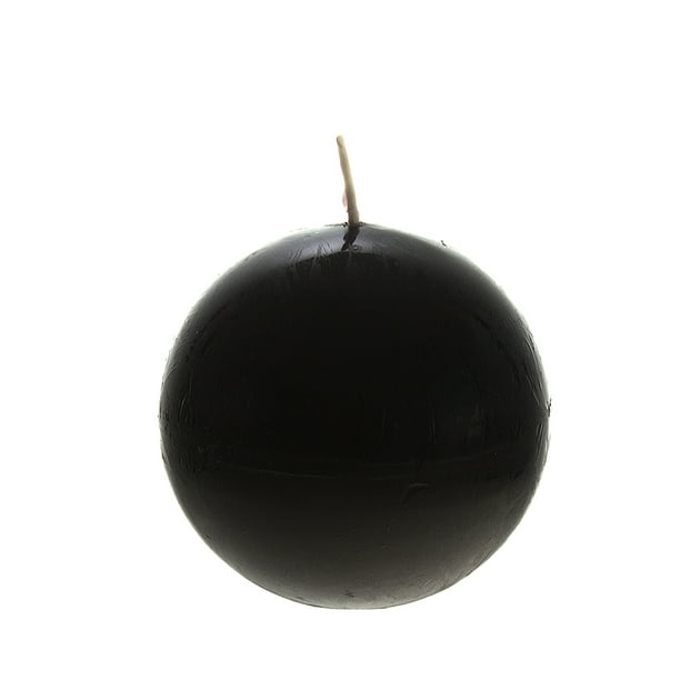 Mega Candles Unscented 3" Hand Poured Round Premium Ball Candle Black