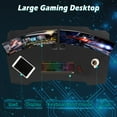 thumbnail image 4 of YRLLENSDAN Gaming Table with Headphone Hook, 47 inch Large Gaming Computer Desk Table, PC Gamer Table for Home Office, Computer Workstation with Z-Shaped Steel Leg, Black and Blue, 4 of 8