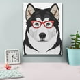 thumbnail image 4 of Epic Graffiti 'Alaskan Malamute Wearing Hipster Glasses' by Olga and Alexey Drozdov, Canvas Wall Art, 12"x16", 4 of 8