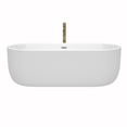 thumbnail image 2 of Juliette 71 Inch Freestanding Bathtub in White with Polished Chrome Trim and Floor Mounted Faucet in Brushed Gold, 2 of 5